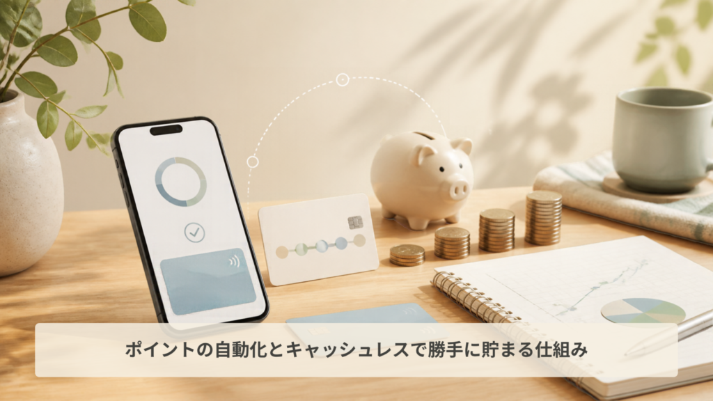 ポイントの自動化とキャッシュレスで勝手に貯まる仕組み
